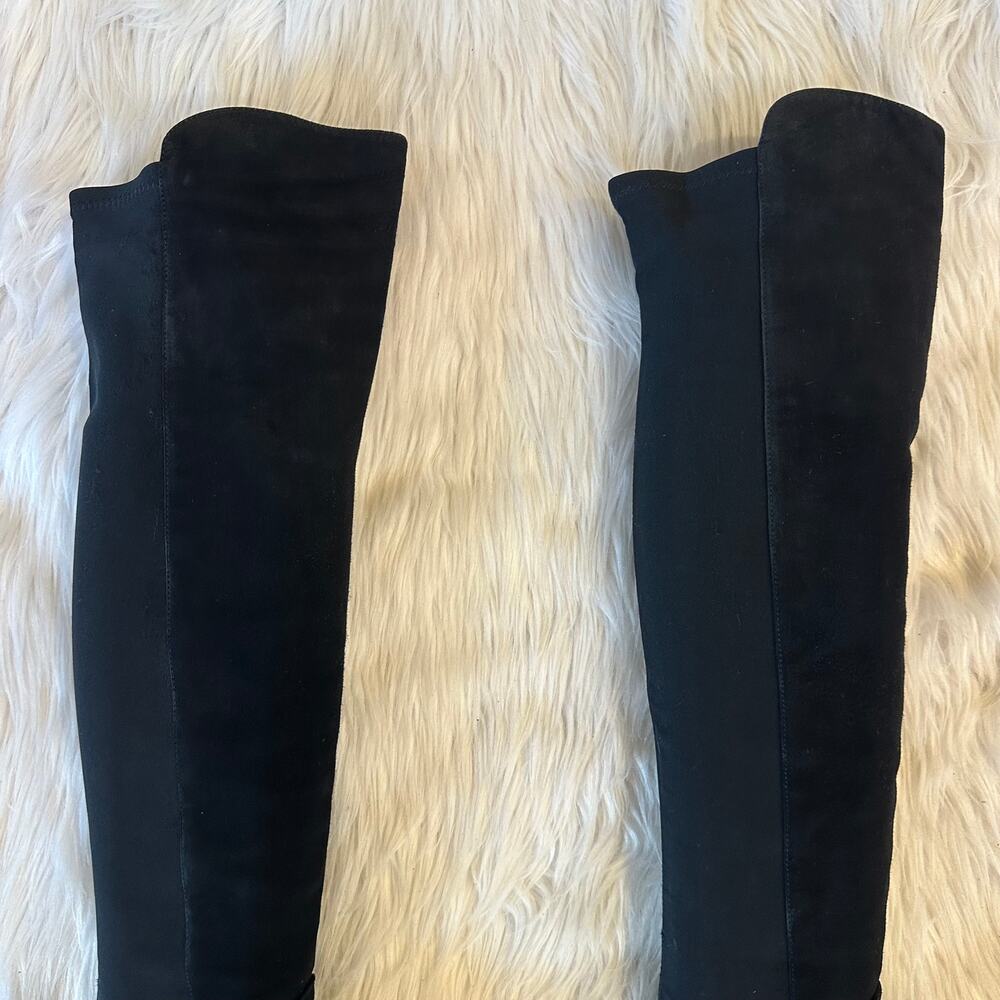 Stuart Weitzman 5050 Reserve Over the Knee High Boots Suede Block Heeled Black - Picture 5 of 16